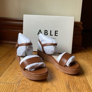 NEW Able Brown Larissa Platform Wedge